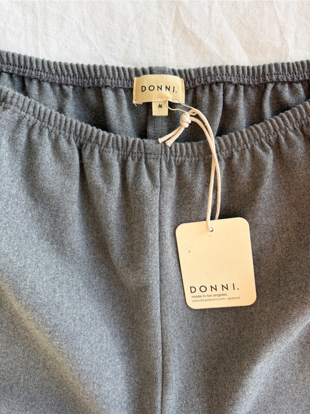 NWT Donni The Flannel Simple Pants Elastic Waist Pull On Trousers Heather Grey - Picture 9 of 12